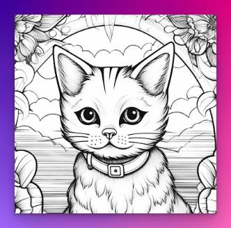 Kawaii Animals Coloring Book Pages Midjourney Prompt